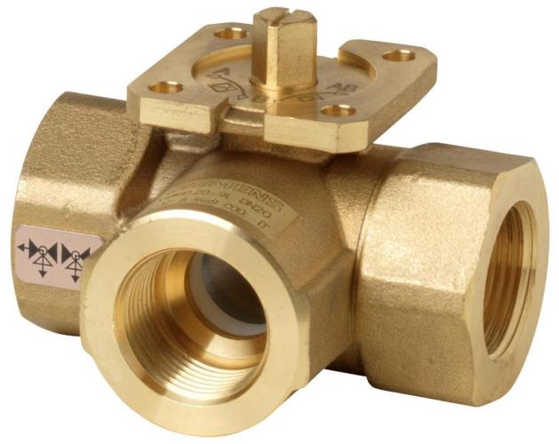 Dreiweg-Umschaltkugelhahn VBI60.25-9L, DN25, kvs 9m³/h, Rp 1